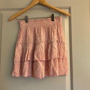 Pink Flowy Layered Skirt